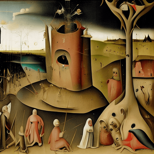 AI generated: a painting of total despair in the style of Hieronimus bosch