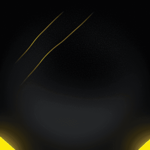 AI generated: dark sky with stars and yellow cloth tape in the form of circles. 8k. hyperreality. 3d