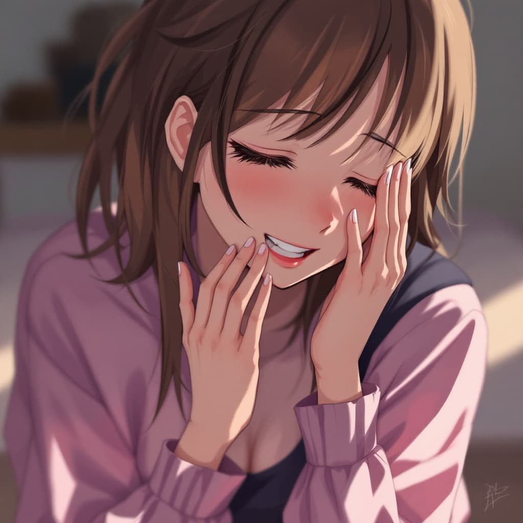 AI generated: a anime girl rubbing her pussy