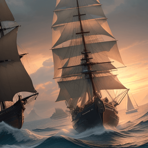 AI generated: Photo of a ultra realistic sailing ship, dramatic light, pale sunrise, cinematic lighting, battered,...