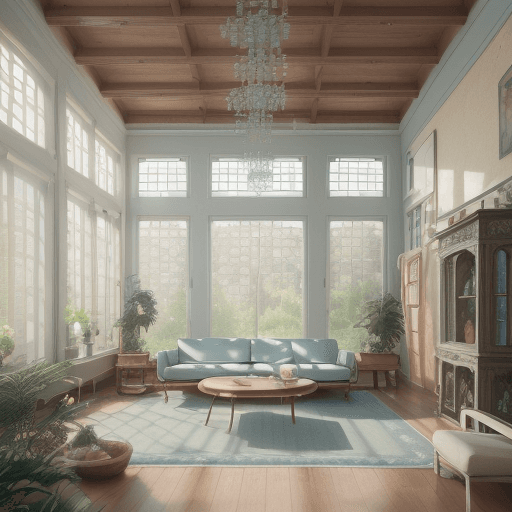 AI generated: High resolution photography interior design, dreamy sunken living room conversation pit, wooden floo...