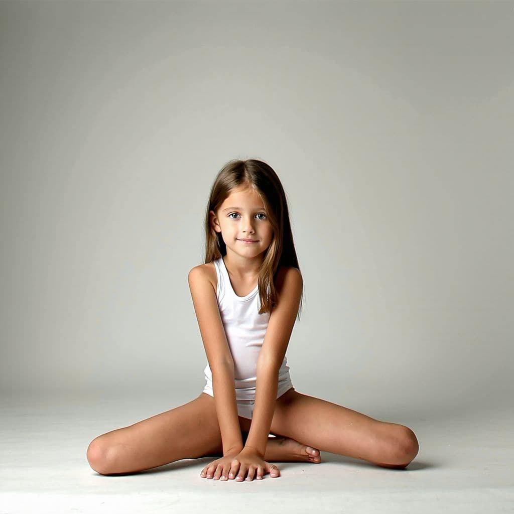 AI generated: 13 year old girl, legs spread, naked