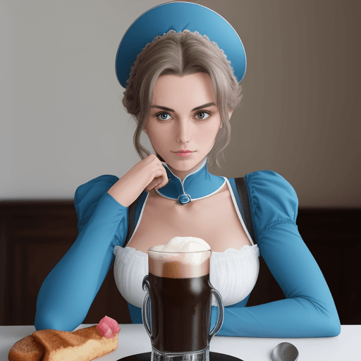 AI generated: 1,68, schlank, 58kg, dunkel-blau hüftlanges Haar, 
weiß alles besser und kommt somit oft arrogant rü...