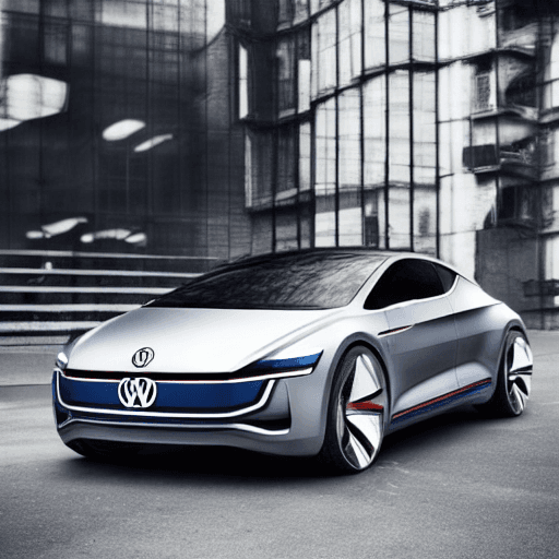 AI generated: Photographic style, (((VW concept car))), (((urban-style))), ((Polished black body)),  (((Minimalist...