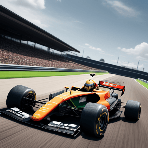 AI generated: GP Racing cover photo of a high-performance Formula 1 Mario Kart race car with Mario Kart driver, in...