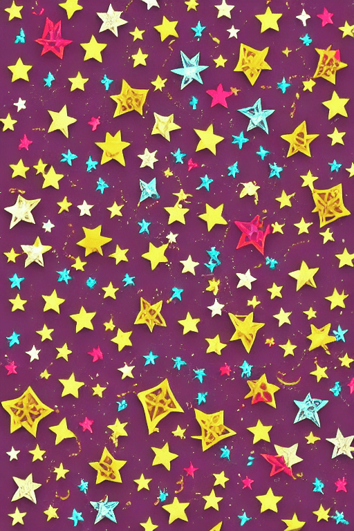 AI generated: Generate a birthday card background filled with a mesmerizing display of tiny stars spread across th...