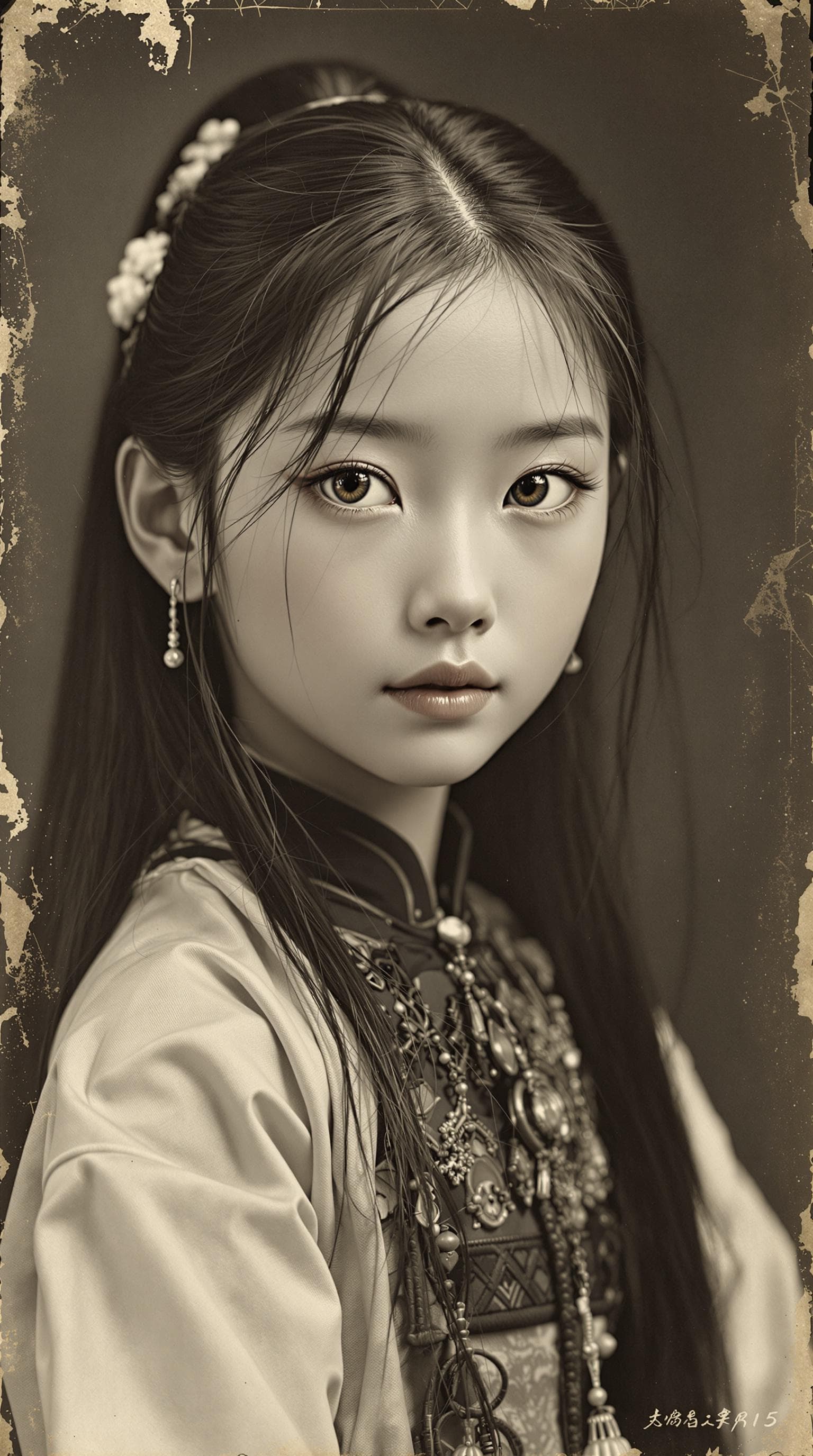 AI generated: a professional vintage black and white photo (paper has aged over time), of a exceptionally of the m...