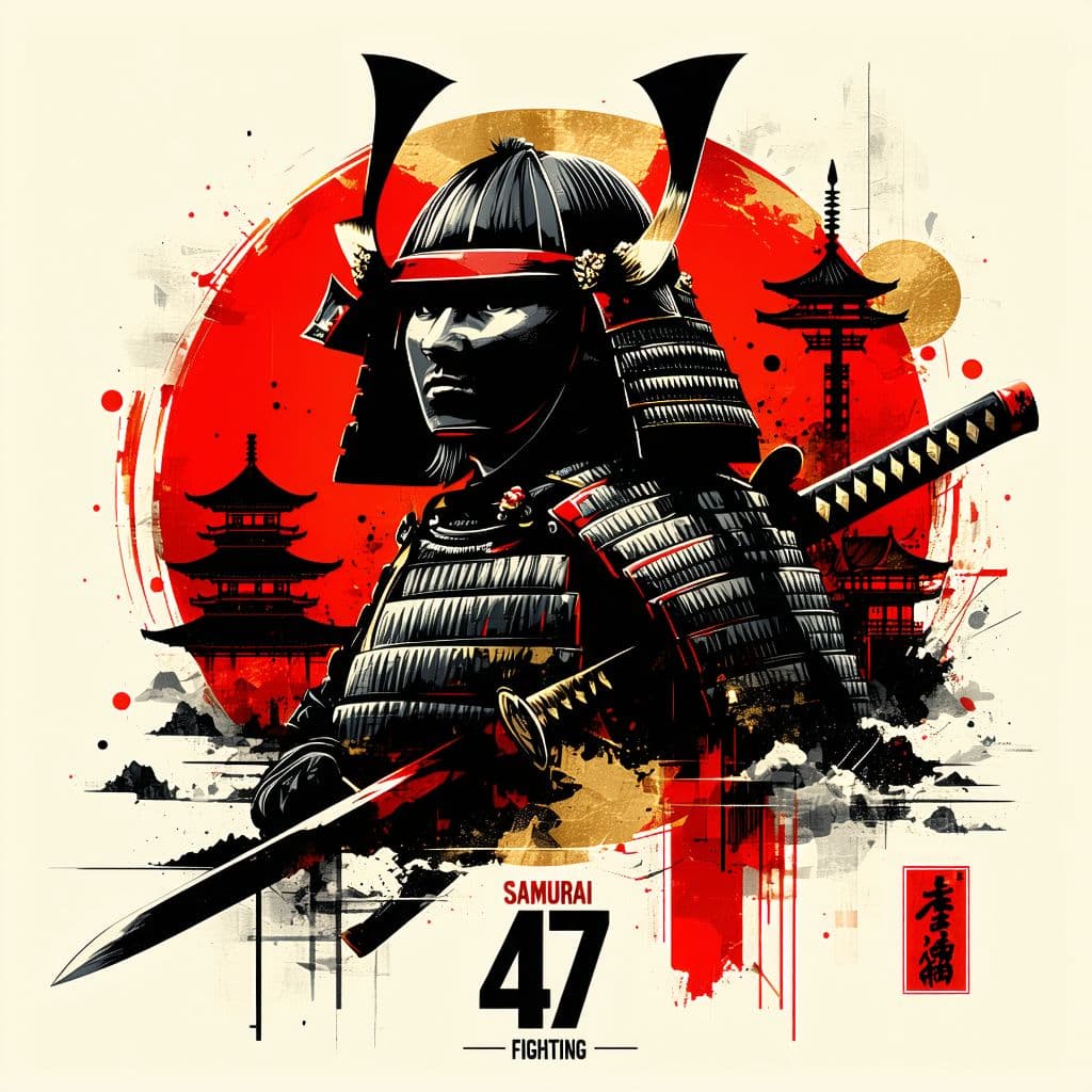AI generated: Design a modern air wing logo for 'SAMURAI' with the squadron number 'FIGHTING 47.' The logo feature...