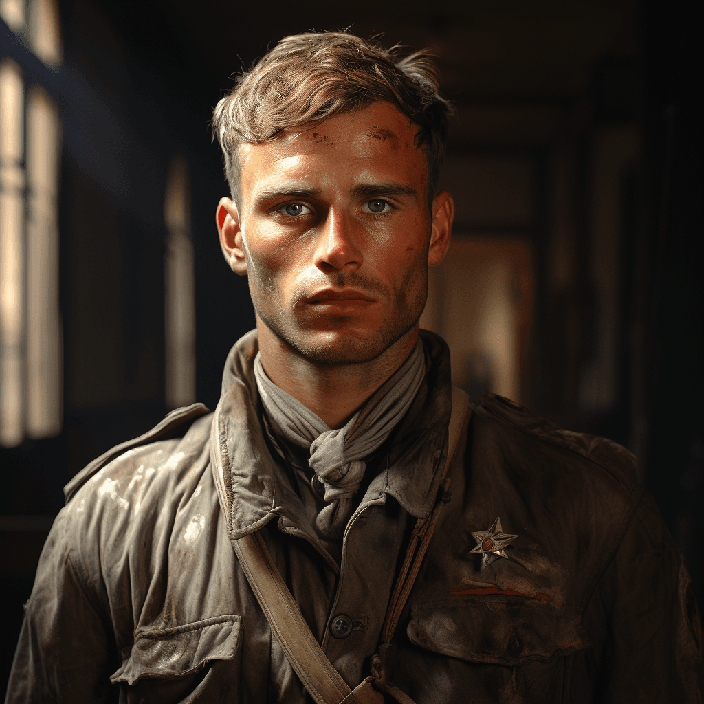 AI generated: german soldier, world war 2, standing, perfect human eyes, perfect human pupils, male, intricate art...