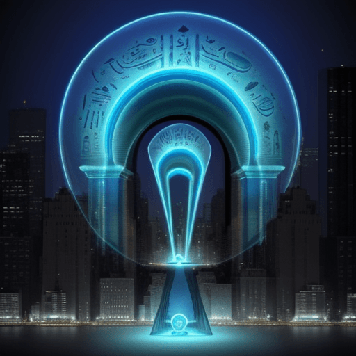AI generated: Egyptian Gods coming out a bright blueish big interdimensional portal  in the middle of Manhattan su...