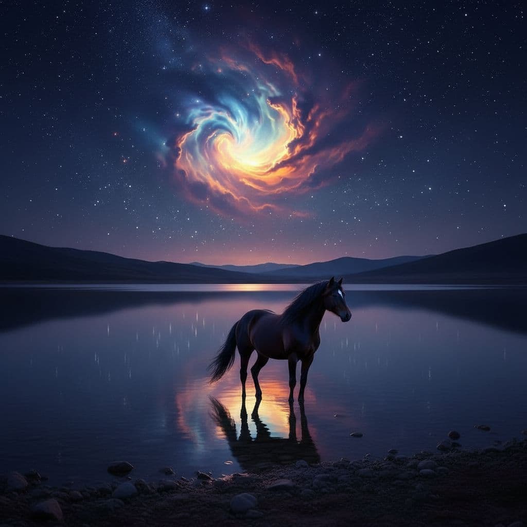 AI generated: au lac en pleine nuit