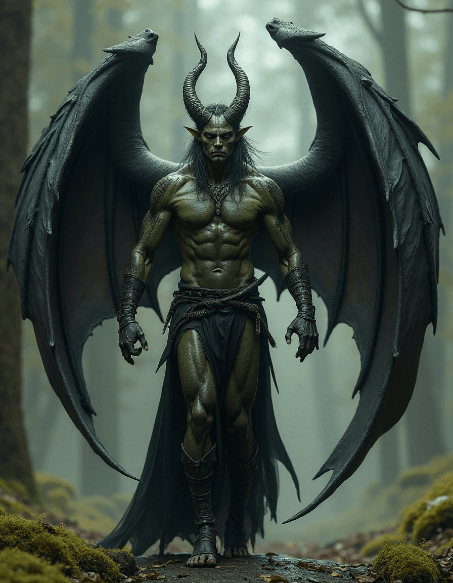 AI generated: Demonic Elves with Wings, Luis Royo Style, Full Body Shot, Hyperrealistic, Photorealistic, Instant D...