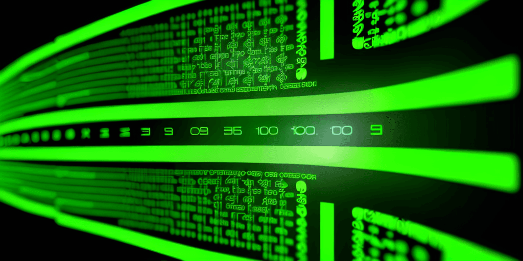 AI generated: light green matrix code