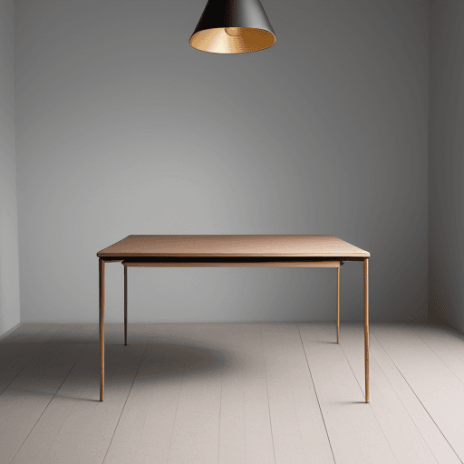 AI generated: USM Haller Table shot in a professional photo studio, Fujifilm GFX 100S, GF 80mm f/1.7 lens, table's...