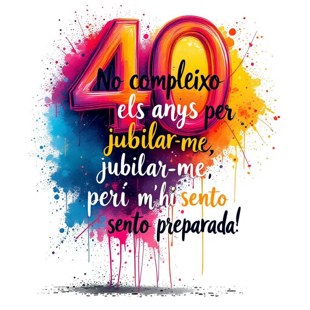 AI generated: text for tshirt to celebrate 40th birthday
the text is: No compleixo els anys per jubilar-me, però m...