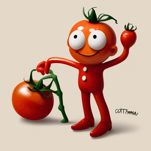 AI generated: simple little funny tomatoman