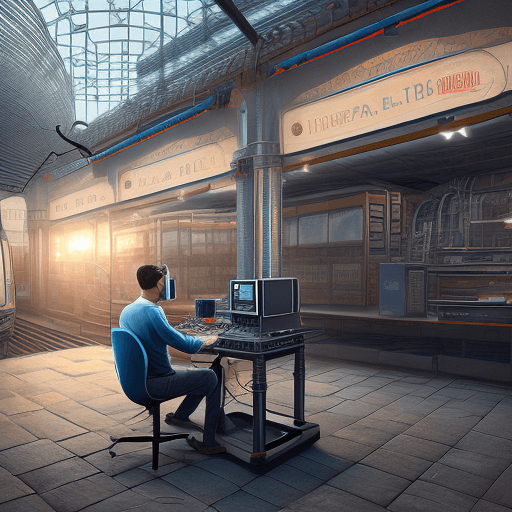 AI generated: High resolution photography of a developper working on his station, funny illustration, 8k, intricat...