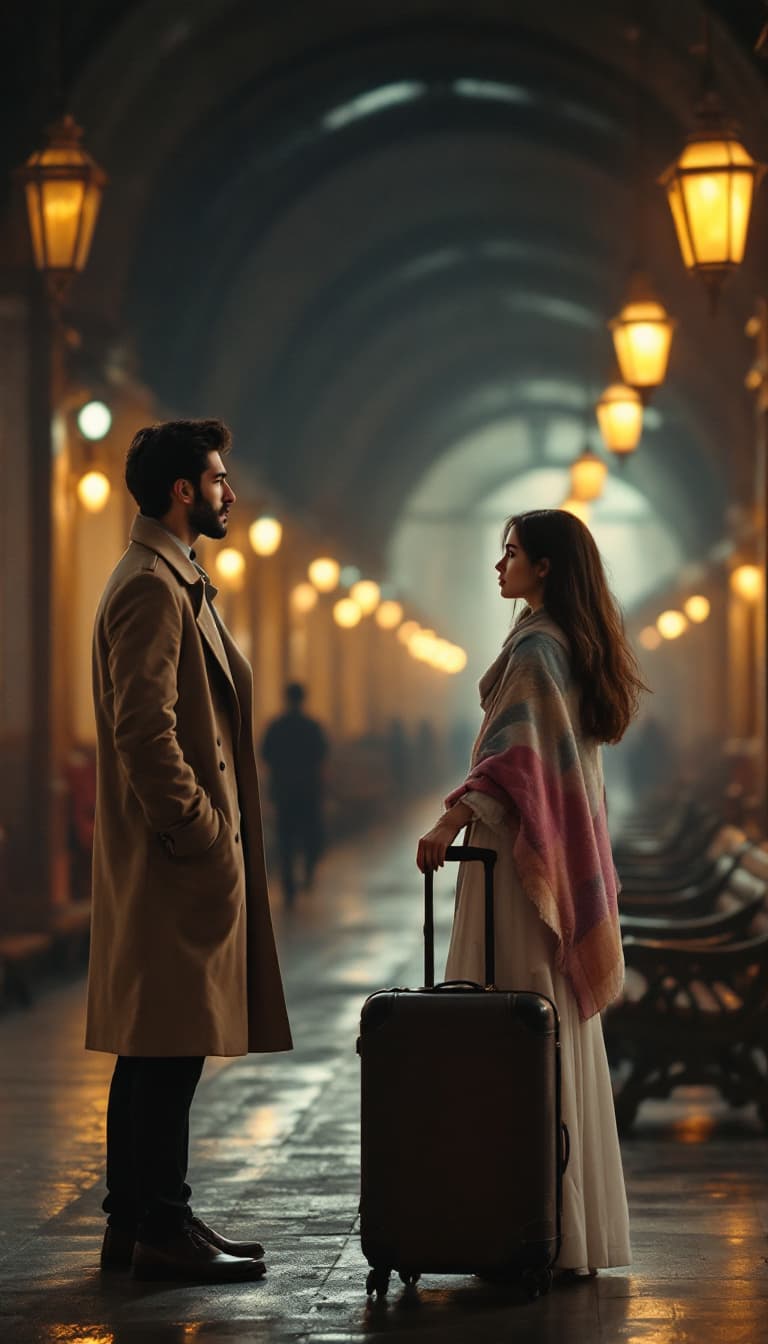 AI generated: Scene Description:
In an elegant, classic train station with arched windows and vintage lights, Amir...
