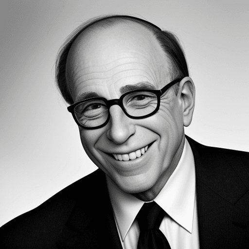 AI generated: Cartoon profile image of Larry Fink in a suit smiling