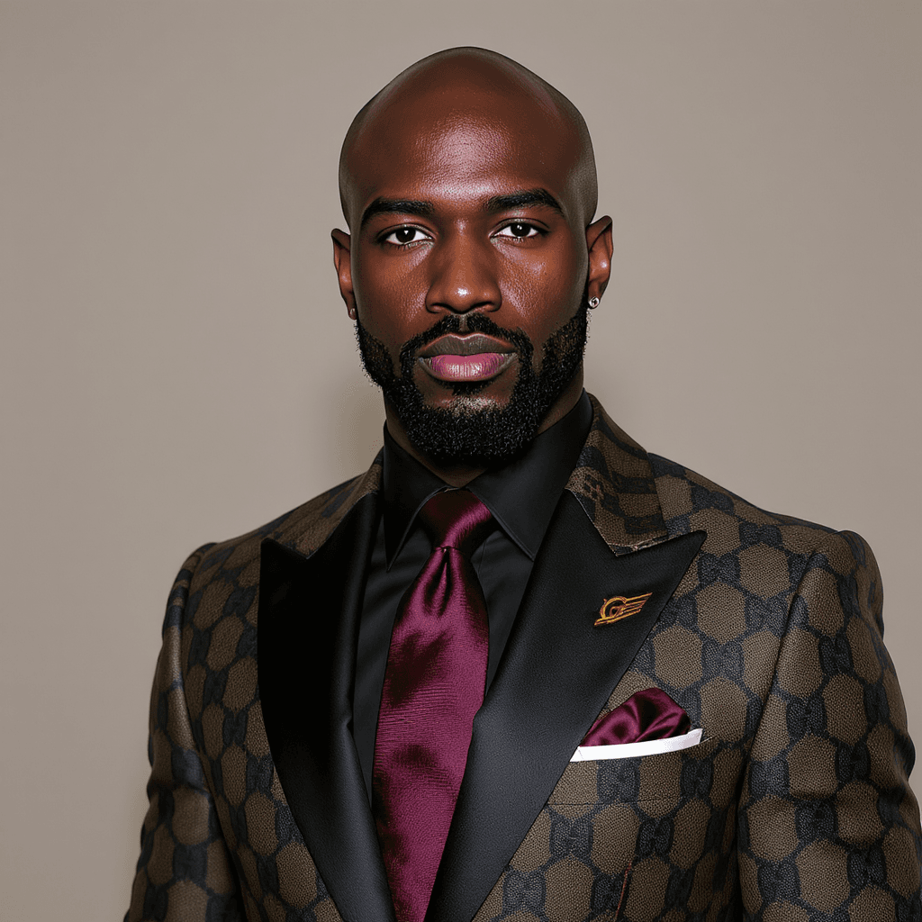 AI generated: an image of an attractive professional African American male in a Gucci designer suit .  Very stylis...