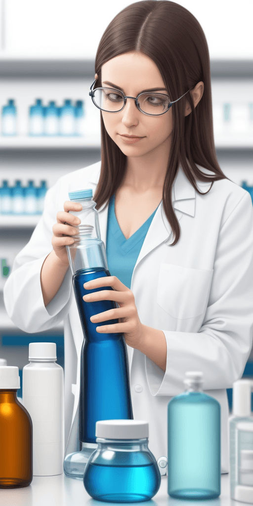 AI generated: Scientist researching health supplement holding a bottle of inositol