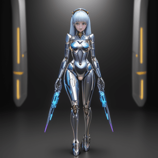 AI generated: The best ever、8K,(((Full Body Esbian)))、(((The shine)))、(((Metallic)))、(((Cyberpunk)))、The cute beau...