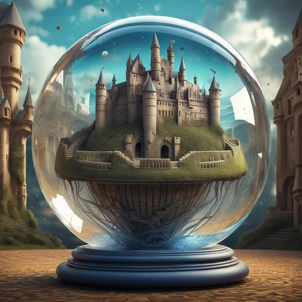 AI generated: Hypnotic Maze, Fantasy Castle, Challenging Maze, Impossible Geometry, Mc Escher, Surreal Photography...