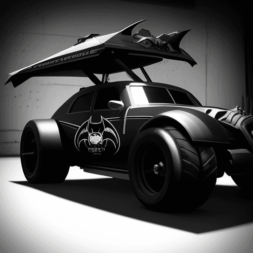 AI generated: create me a buffed bodybuilding car like batmobile but we will call it trenmobile from the trenbolon...