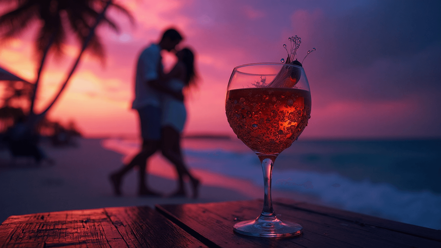 AI generated: on the beach under the open sky a night club with electronic music and neon lighting is drowning in ...
