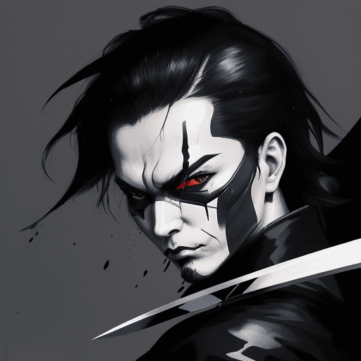 AI generated: 100bh-style, dark assassinkahb style pop surrealism, Pop Art, minimalism, Bw-grignani, Closeup Portr...