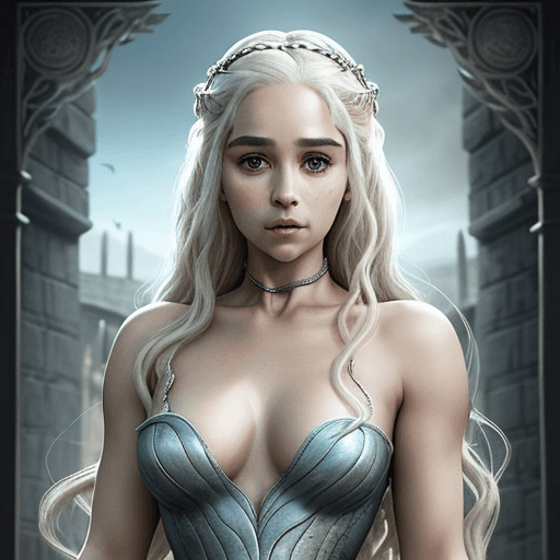 AI generated: Masterpiece, Daenerys Targaryen, gorgeous woman, queen, Queen-Queen, Princess of Dragonstone, black ...