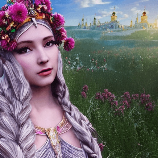 AI generated: a goddess in Ukrainian national dress, with magical, octane render, 8k, hyper-detailed, full scale, ...