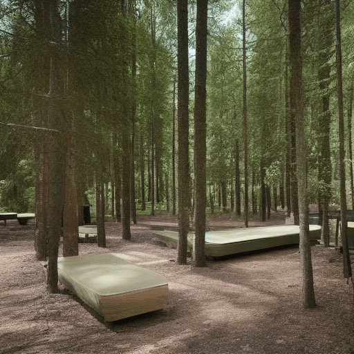 AI generated: recreational area to share with the family in the forest