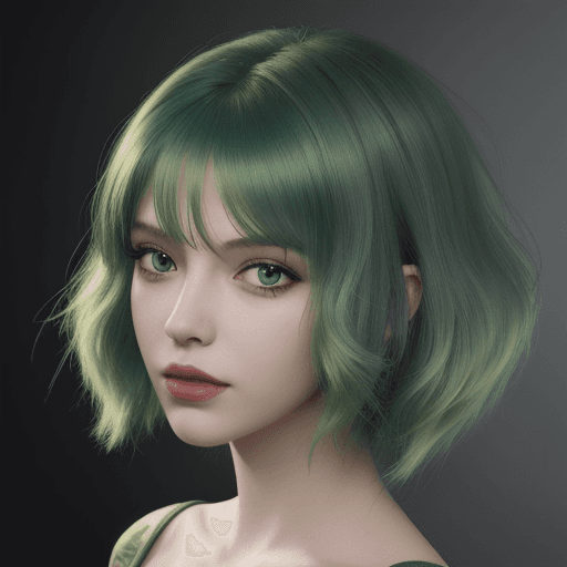 AI generated: green hair