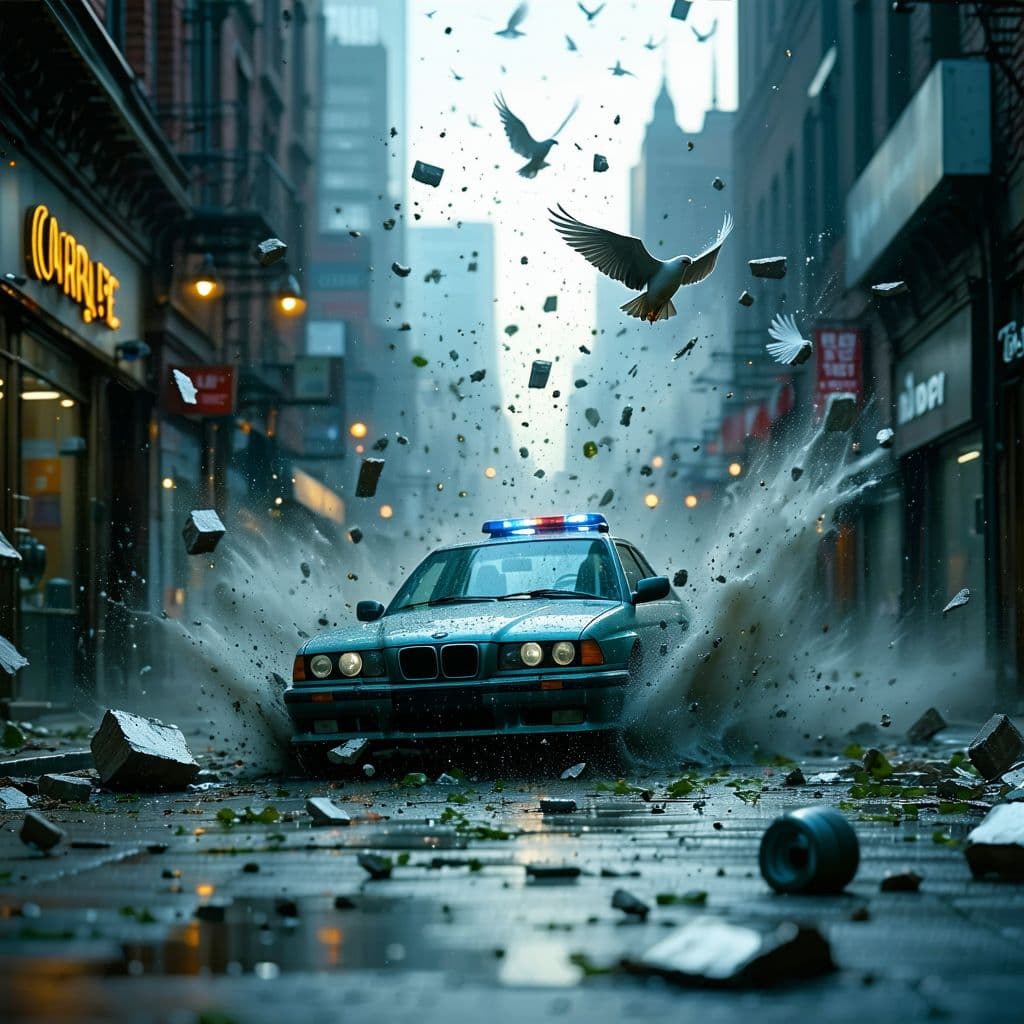 AI generated: Tons of flying debris around, epic and dynamic composition, hyper realistic, ultra detailed photogra...