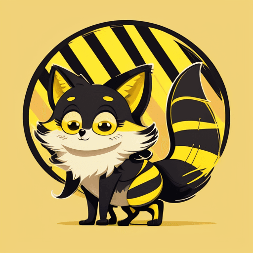 AI generated: fox big round eyes, striped antennae, fluffy wings, whimsical style, Adobe Illustrator, sunny day sc...