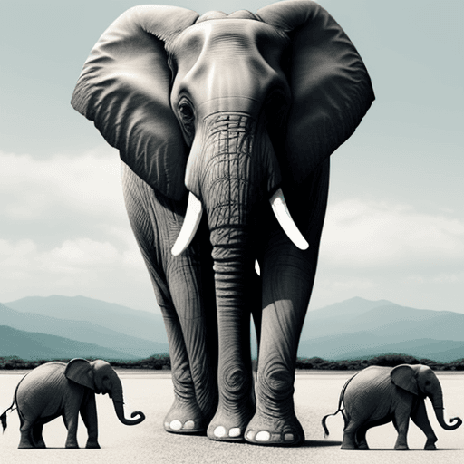 AI generated: elephant on the world
