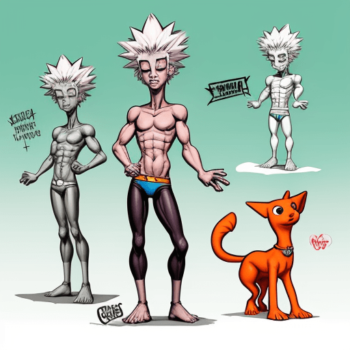 AI generated: crea a fido dido, cuerpo completo, estilo comics y a color