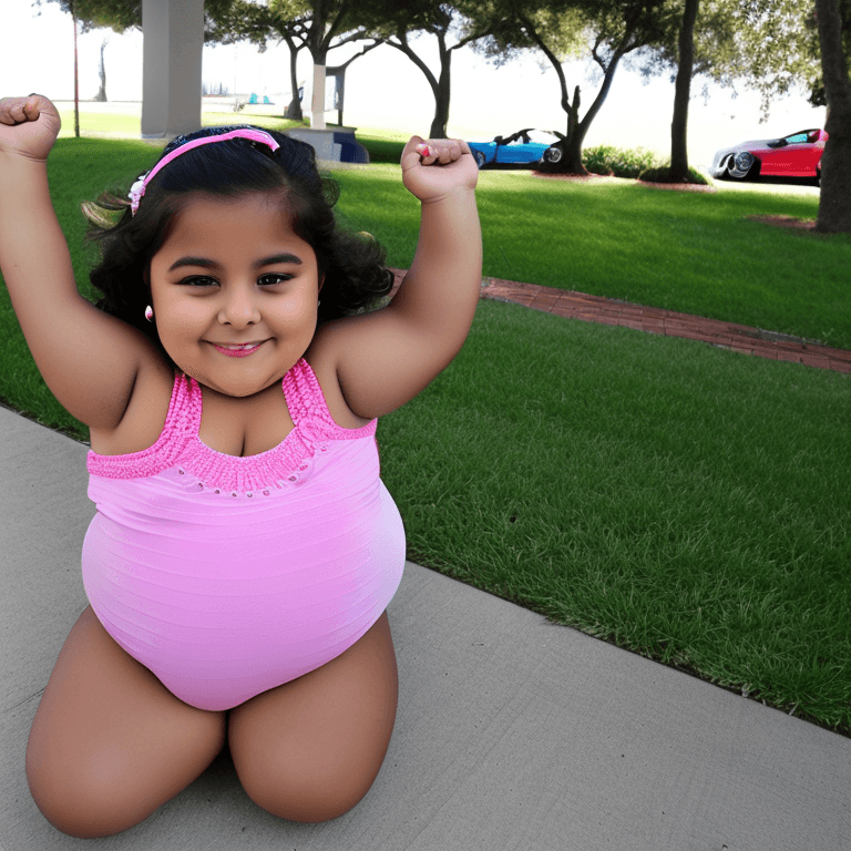 AI generated: ((1 girl, elementary school girl, cute, short, very chubby, very fat, heavyset, morbidly obese littl...