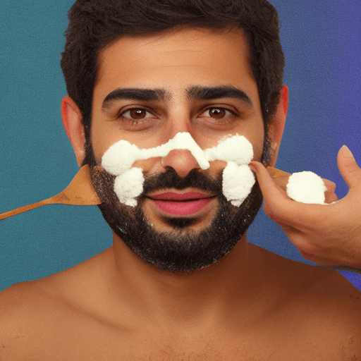 AI generated: Guilherme Boulos with face covered by wheat flour