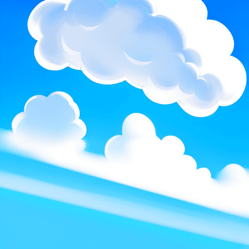 AI generated: Blue sky as seen when lying on the ground, with shapeless fluffy cloud