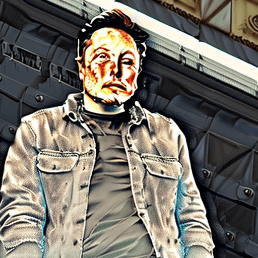 AI generated: Highly detailed full-body portrait of homeless elon musk