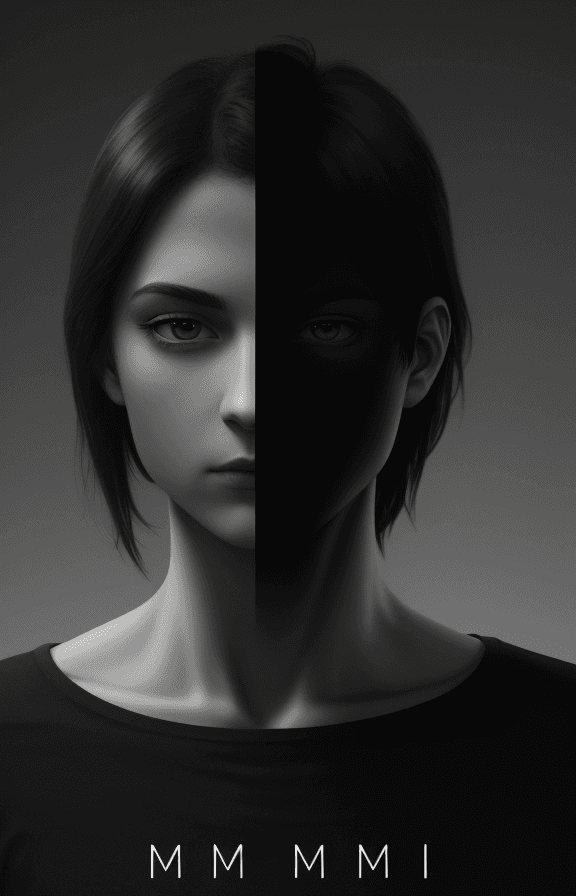AI generated: book cover design, plain, black, written "I M ME", 2k, 4k, 8k