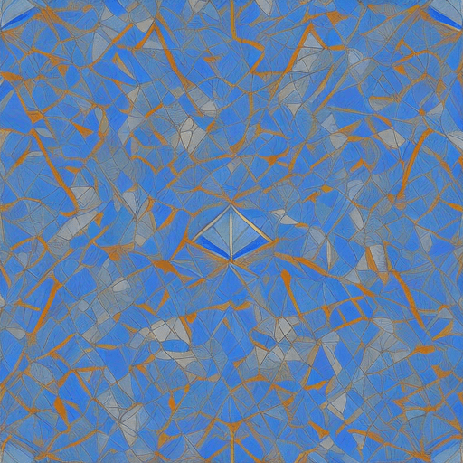 AI generated: triangle logo, repeating pattern of overlapping blue gradiant and gray gradiant, creating a minimali...