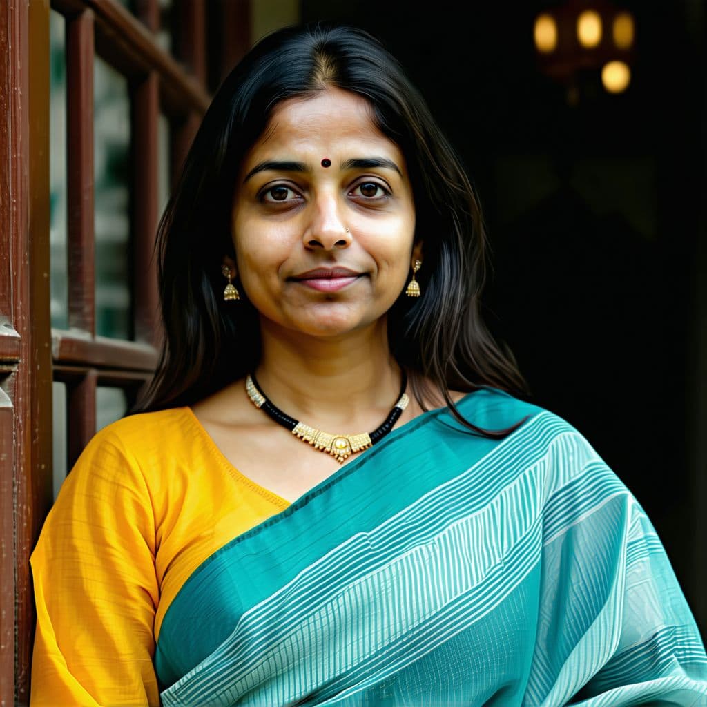 AI generated: Indian woman, 25 years old in saree hyperreal