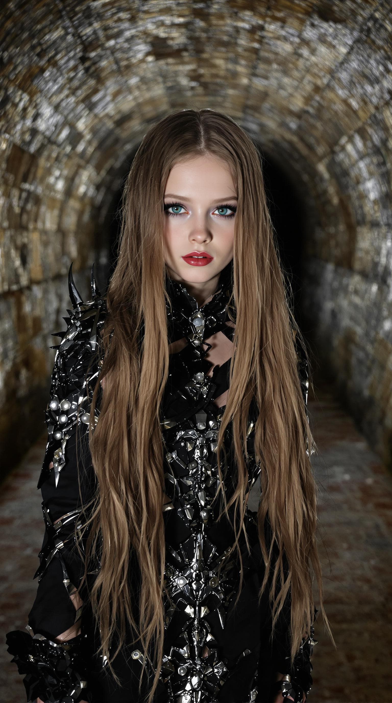 AI generated: a professional photo of a exceptionally beautiful in the world, vampire death dealer, (age 7), (seve...