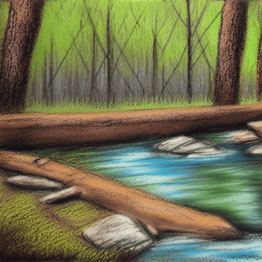 AI generated: en el rio rodeado de bosque hay contenedor de basura y carteles informativos

Studio ghilbi, pastel,...
