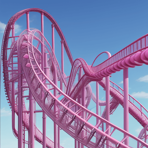 AI generated: a pink roller coaster