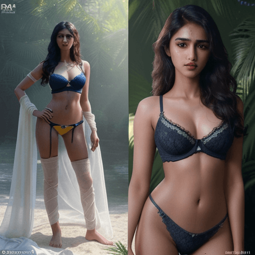 AI generated: (Mrunal thakur , disha patani , indian actress), masterpiece photography, RAW, ((detailed facial fea...