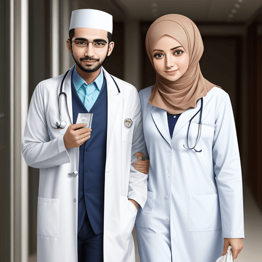 AI generated: muslim doctor couple
